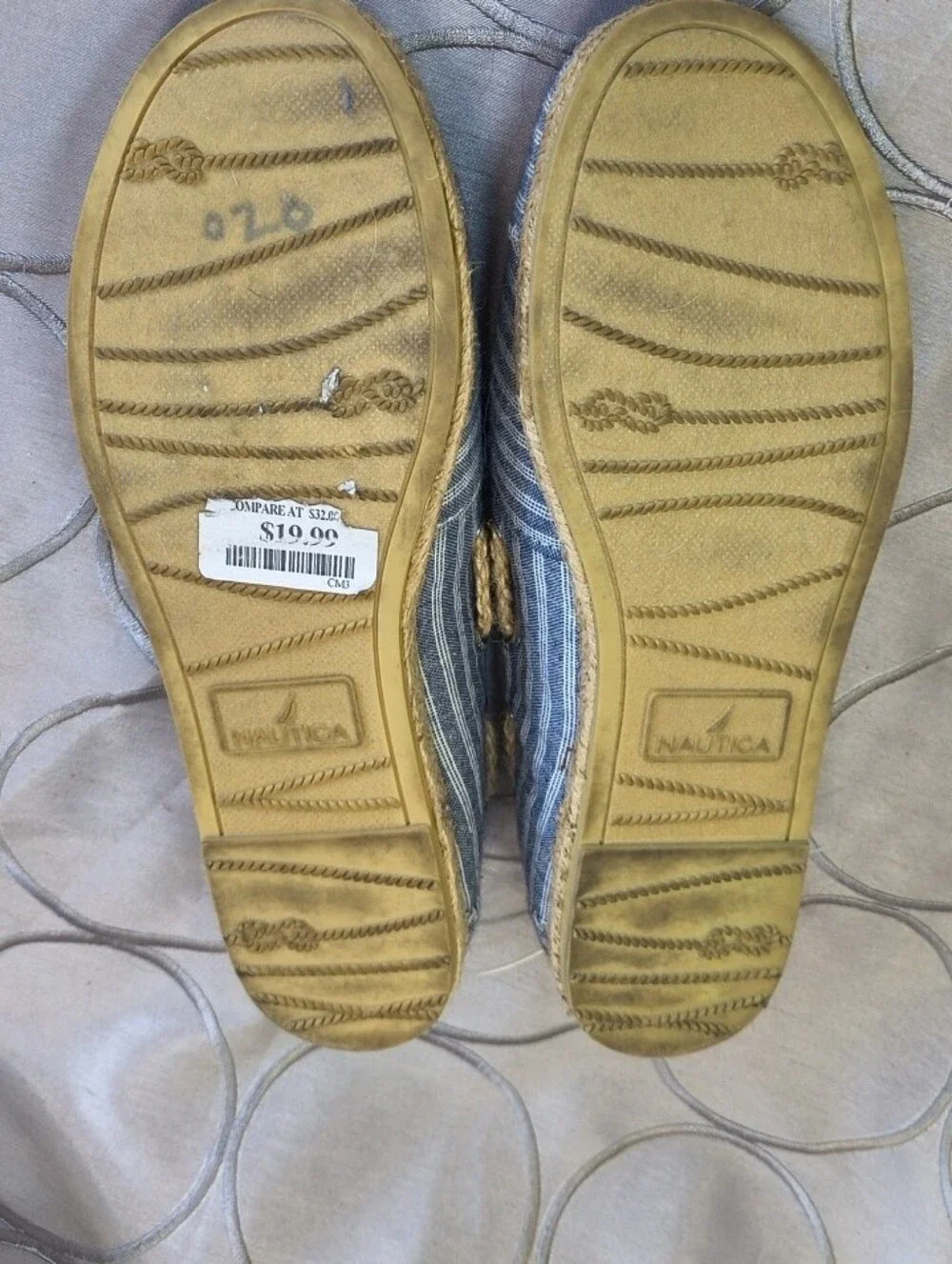 Nautica Blue and White Striped Slip-On Espadrille AB